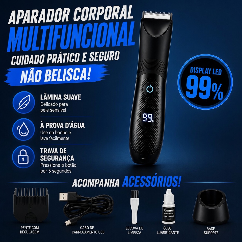 Aparador Corporal Elétrico — Sem Dores